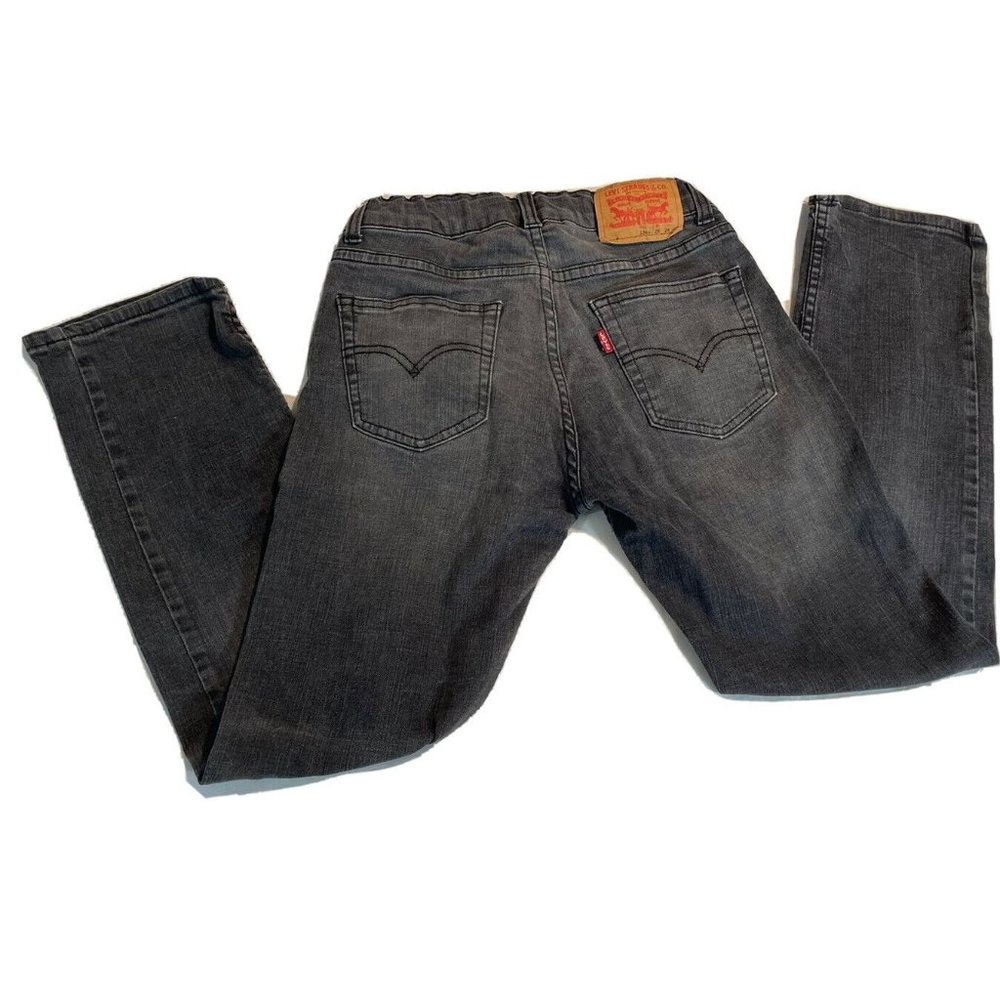 Boy's Levi's 541 Jeans With Stretch Size 12 26x26 Faded Black Gray Elastic Waist